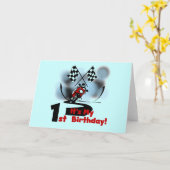 Motorcycle Racing 1e Verjaardag Tshirts en geschen Kaart (Gele Bloem)