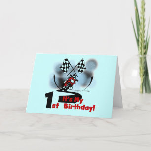 Motorcycle Racing 1e Verjaardag Tshirts en geschen Kaart