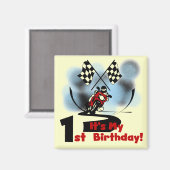 Motorcycle Racing 1e Verjaardag Tshirts en geschen Magneet (Voorkant / Achterkant)