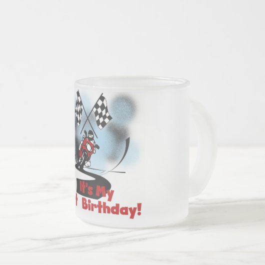 Motorcycle Racing 1e Verjaardag Tshirts en geschen Matglas Koffiemok (Voorkant rechts)