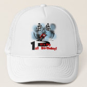 Motorcycle Racing 1e Verjaardag Tshirts en geschen Trucker Pet (Voorkant)