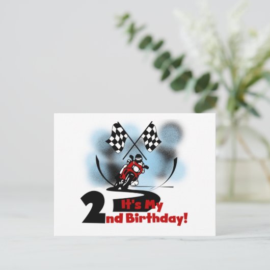 Motorcycle Racing 2e Verjaardag Tshirts en geschen Briefkaart (Staand voorkant)