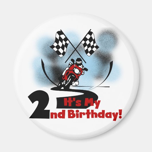 Motorcycle Racing 2e Verjaardag Tshirts en geschen Magneet (Voorkant)