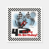 Motorcycle Racing 4e verjaardag Papieren servetten (Voorkant)