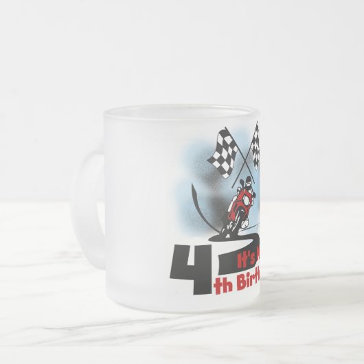Motorcycle Racing 4e Verjaardag Tshirts Matglas Koffiemok (Voorkant links)