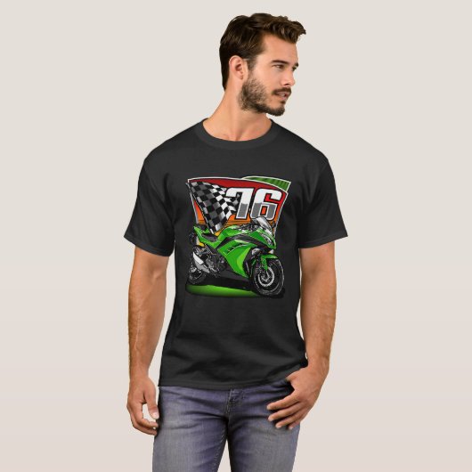 Motorcycle Racing 76 Graphic T-Shirt (Voorkant volledig)
