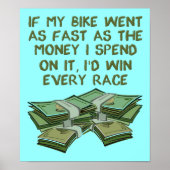 Motorcycle Racing Funny Poster Sign (Voorkant)