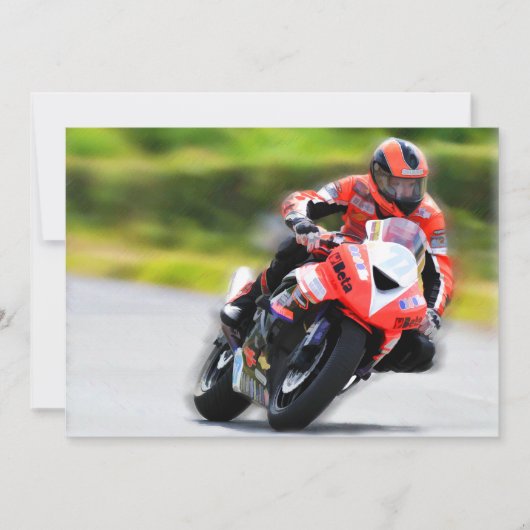 Motorcycle Red Racer Kaart (Voorkant)