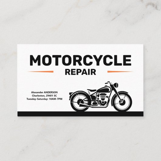 Motorcycle Repair Services Visitekaartje (Achterkant)