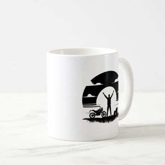 Motorcycle Rider Silhouette Mug  Koffiemok (Voorkant rechts)