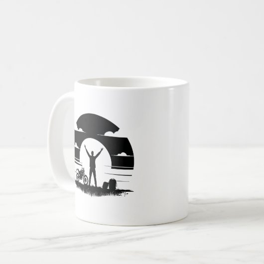 Motorcycle Rider Silhouette Mug  Koffiemok (Voorkant links)