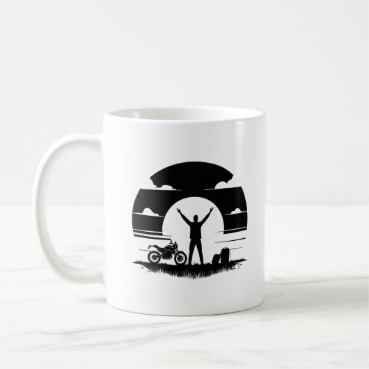 Motorcycle Rider Silhouette Mug  Koffiemok (Links)