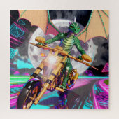 Motorcycle Riding Dragon Legpuzzel (Verticaal)