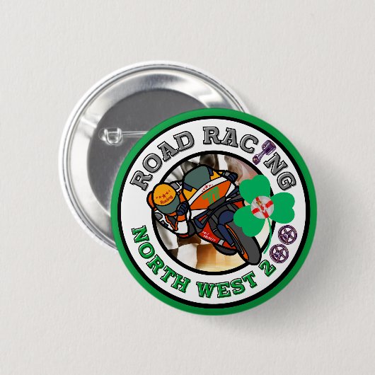 Motorcycle Road Racing - Noordwest 200 Ronde Button 5,7 Cm (Voorkant /achterkant)