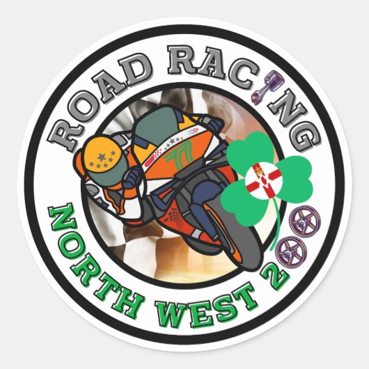 Motorcycle Road Racing - Noordwest 200 Ronde Sticker (Voorkant)