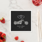 Motorcycle & Silver Hearts Biker Bruiloft Servetten (Insitu)