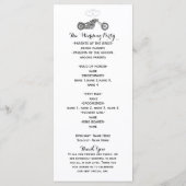 Motorcycle & Silver Hearts Biker Huwelijksprogramm Programmakaart (Achterkant)