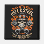 Motorcycle Skull And Ston Crossbones For Men Biker Magneet (Voorkant)