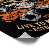 Motorcycle Skull And Ston Crossbones For Men Biker Poster (Hoek)