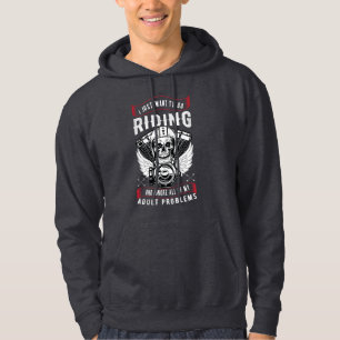 Motorcycle Skull – Negeer Volwassenen Problemen T- Hoodie