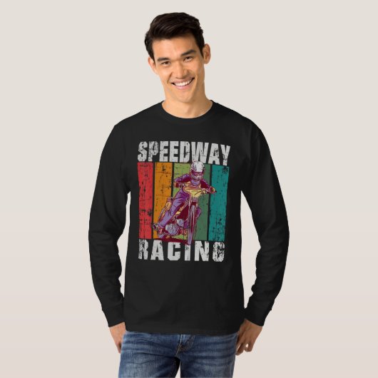 Motorcycle Speedway Racing Flat Track T-shirt (Voorkant volledig)