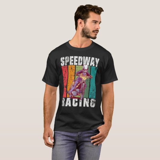 Motorcycle Speedway Racing Flat Track T-shirt (Voorkant volledig)