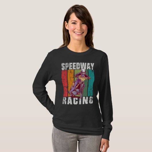 Motorcycle Speedway Racing Flat Track T-shirt (Voorkant volledig)