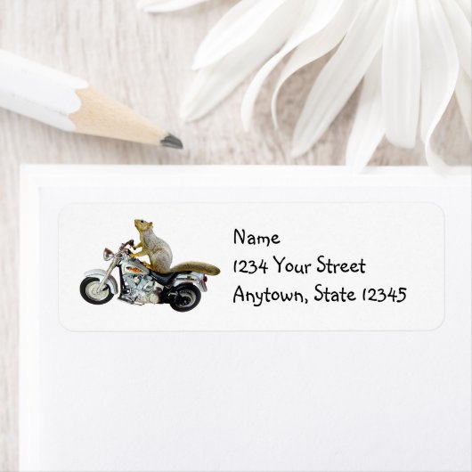 Motorcycle Squirrel Return Address Labels (Insitu)