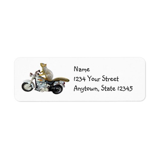 Motorcycle Squirrel Return Address Labels (Voorkant)