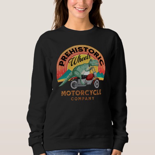 Motorcycle T-Rex Prehistorische Wielrenmotor Com Trui (Voorkant)