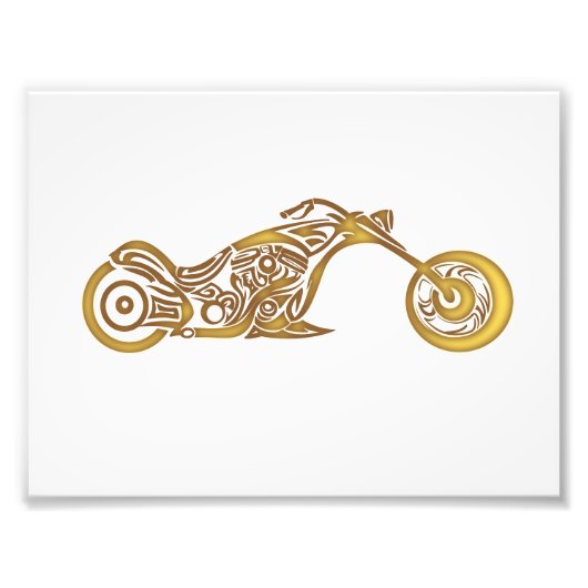 Motorcycle tribal - Choose background color Foto Afdruk (Voorkant)