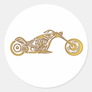 Motorcycle tribal - Choose background color Ronde Sticker