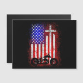 Motorcycle USA Flag Christelijk Geloof voor Bi (Voorkant / Achterkant)