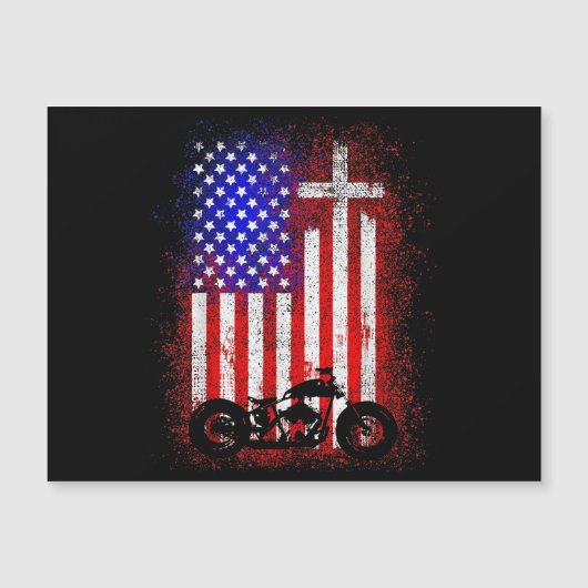 Motorcycle USA Flag Christelijk Geloof voor Bi (Voorkant)