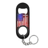 Motorcycle USA Flag Christelijk Geloof voor Bi Mini Flessenopener (Achterkant)