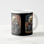 Motorcycle USA Flag Retro Biker Chopper Grote Koffiekop (Voorkant rechts)