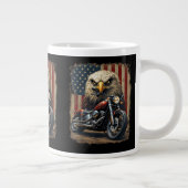 Motorcycle USA Flag Retro Biker Chopper Grote Koffiekop (Rechts)