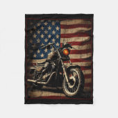 Motorcycle Usa Flag Retro Biker  Fleece Deken (Voorkant)