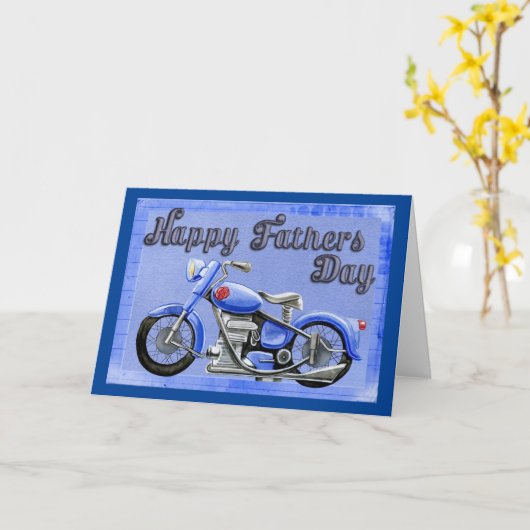  Motorcycle Vaderdag Kaart (Gele Bloem)