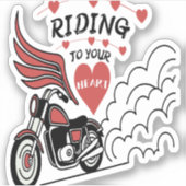 Motorcycle Valentine Sticker (Voorkant)
