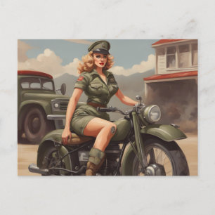  Motorcycle Vrouw Briefkaart