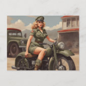  Motorcycle Vrouw Briefkaart (Voorkant)