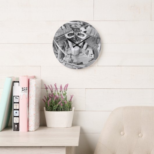Motorcycle Wall Clock Grote Klok (Leeskamer)