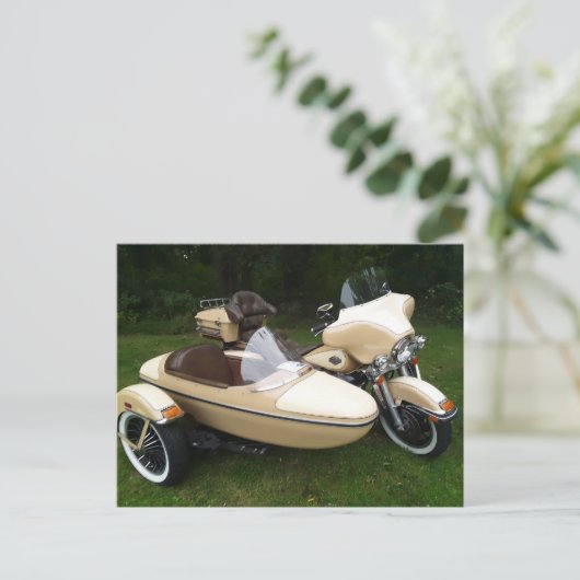 Motorcycle with Sidecar Briefkaart (Staand voorkant)