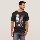 Motorcycle With Us American Flag Fourth 4th Of Jul T-shirt (Voorkant volledig)