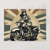  Motorcycle Woman Briefkaart (Voorkant)