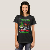 Motorcycle Xmas Tree Lights This Is My Christmas P T-shirt (Voorkant volledig)