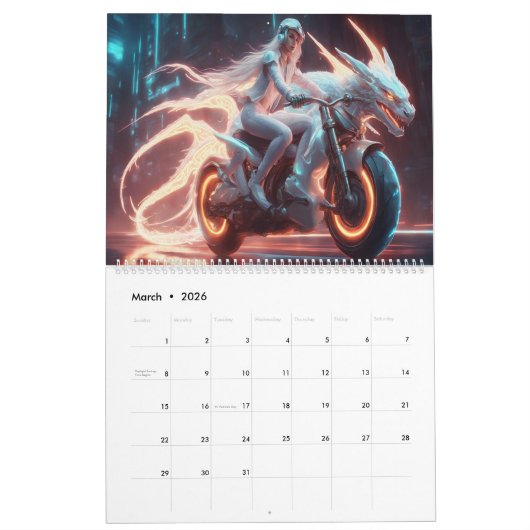 Motorcycles AI Art Kalender (Mar 2026)