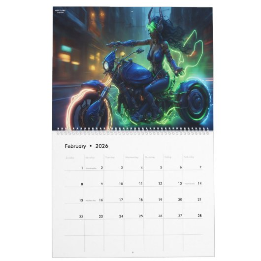 Motorcycles AI Art Kalender (Feb 2026)