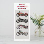  MOTORCYCLI DIE Rood zwart wit GATHEREN Aankondiging (Staand voorkant)